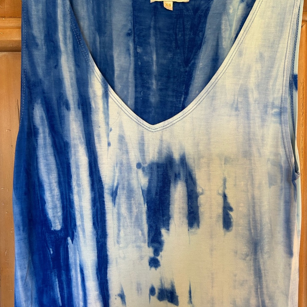 Zen Knits, tie dye sleeveless maxi dress, blues, size XS - Picture 2 of 2